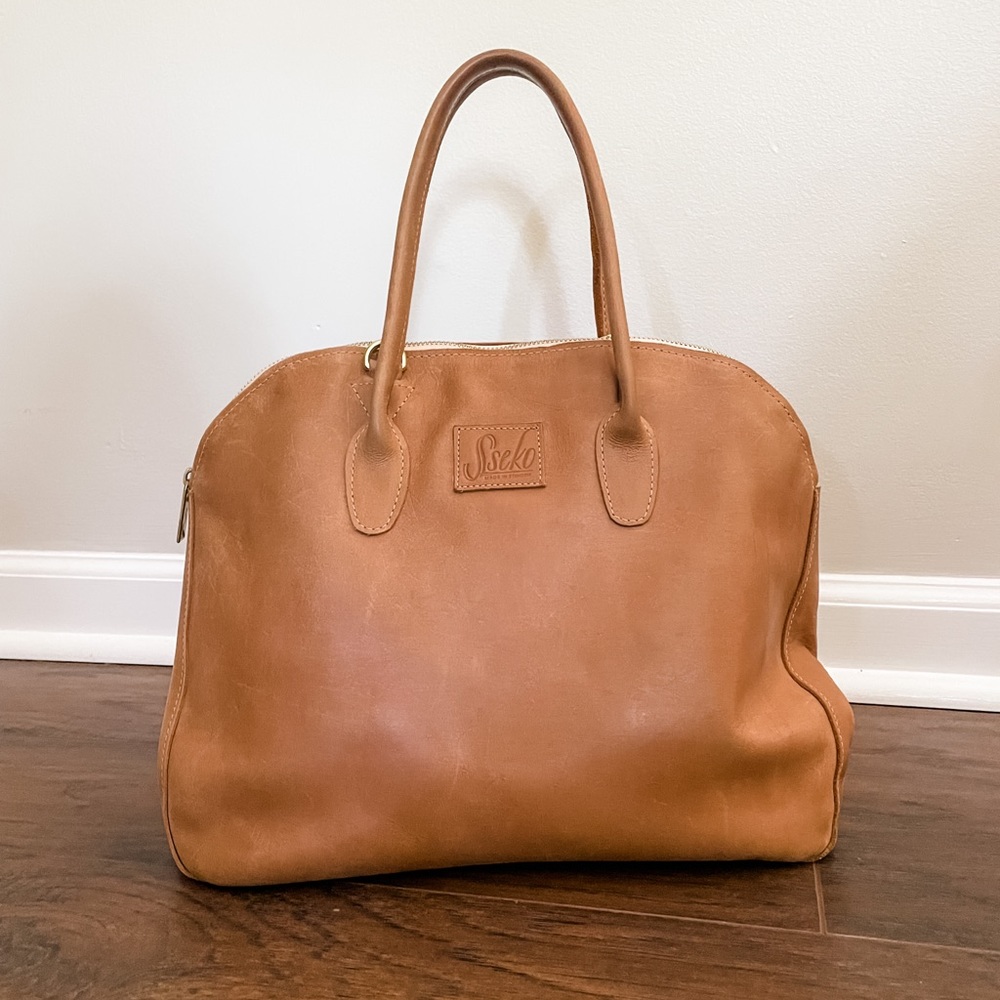 Sseko Sheba Leather Crossbody Tote Handbag